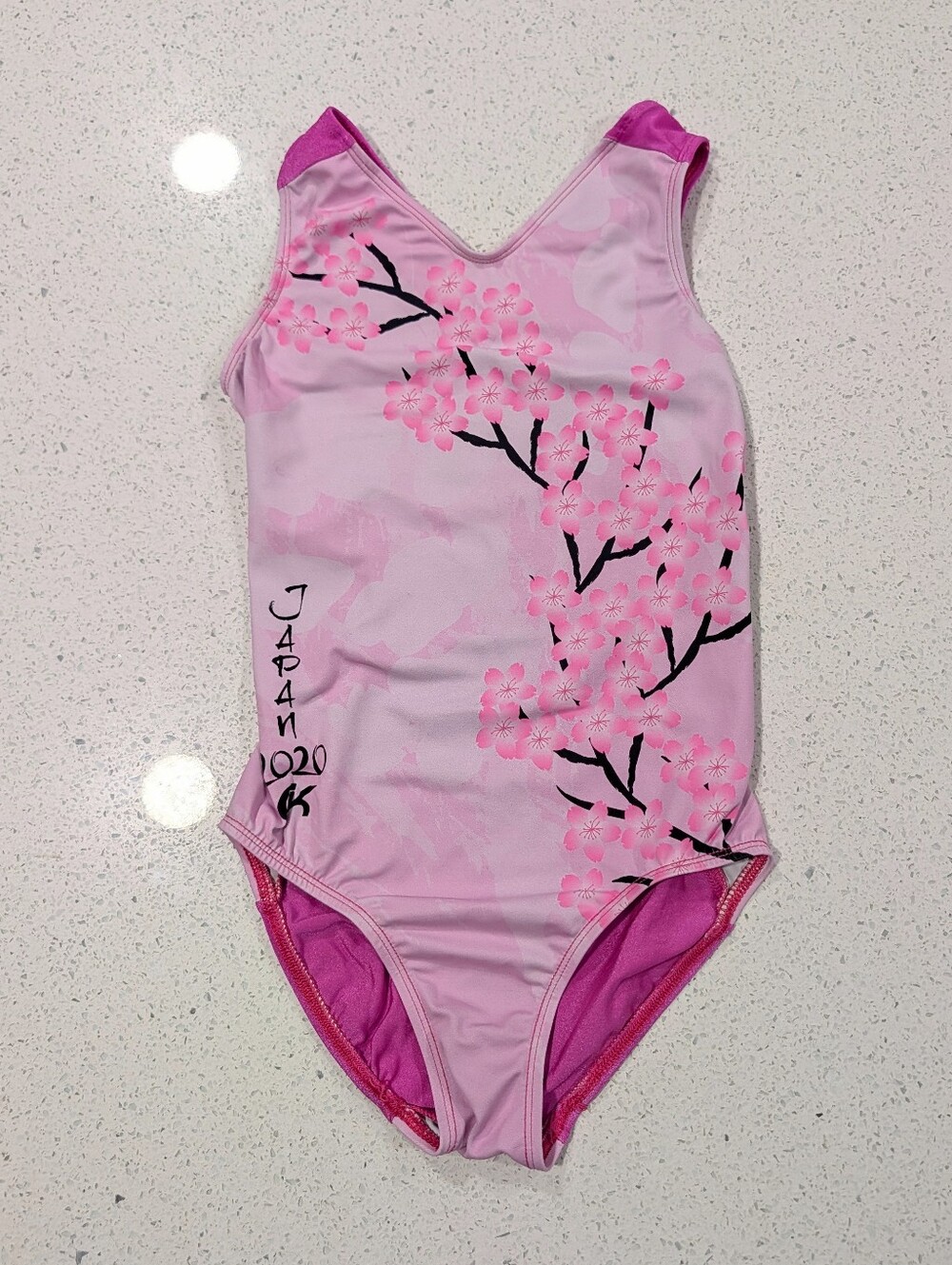 TOKYO JAPAN Olympics GK ELITE Gymnastics Dance Leotard Medium #4 CHERRY BLOSSOM